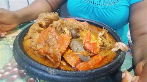 Eating Ghana Fufuo With Palm Nut Soup / Sunday Special Ya'll invited - YouTube