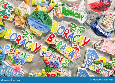 Souvenir Fridge Magnets Of Boracay In Philippines Editorial Photo - Image: 70672941