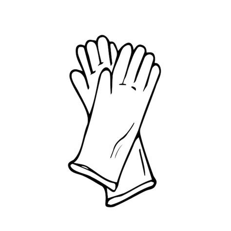 Premium Vector | Doodle rubber gloves icon. vector gloves sketch