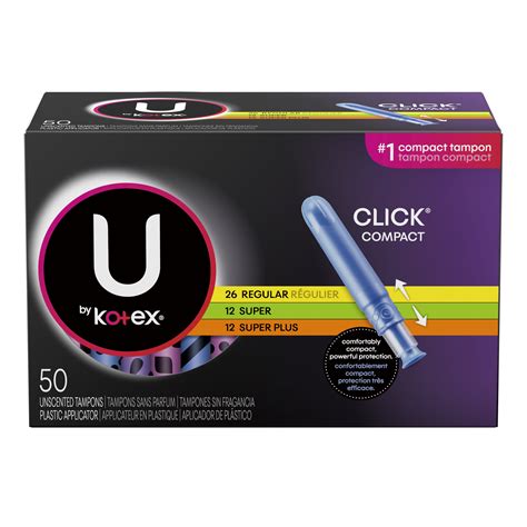 U by Kotex Click Compact Tampons, Multipack, Regular/Super/Super Plus ...