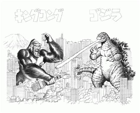 Godzilla Vs King Kong Colouring Pages : Kolorowanka King Kong Kontra ...