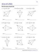 Area of Kites Worksheets