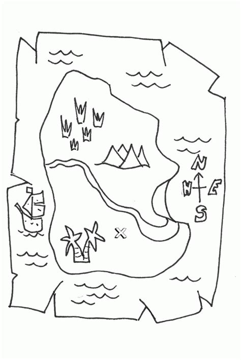 Pirate Map Coloring Pages