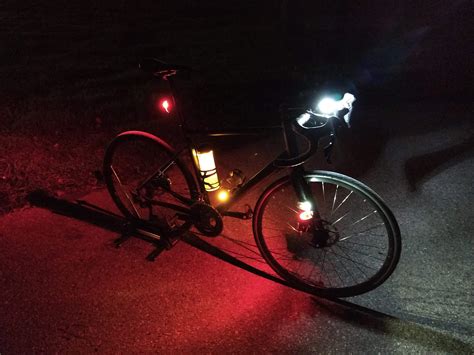 Night shot of my commuting bike light setup : r/bikecommuting