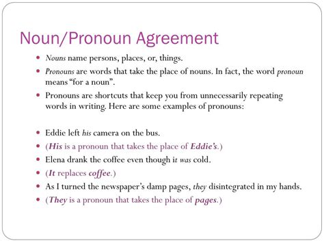 PPT - Noun/Pronoun Agreement PowerPoint Presentation, free download - ID:2302752