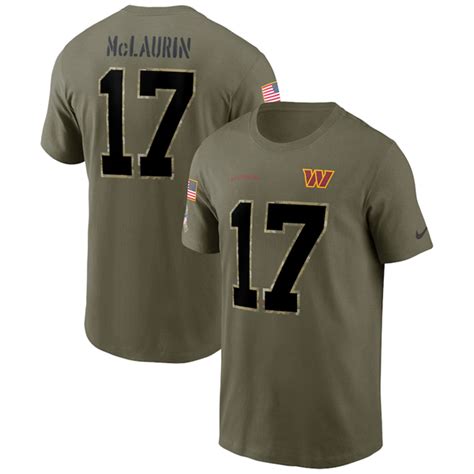 Men's Washington Commanders #17 Terry McLaurin 2022 Olive Salute to ...