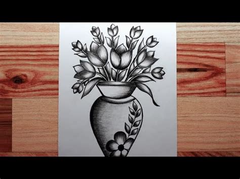 Sketch Pencil Shading Flower Pot Drawing - Fuegoder Revolucion