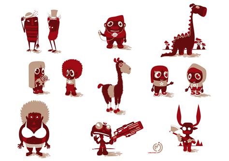 Characters in red 2017 on Behance