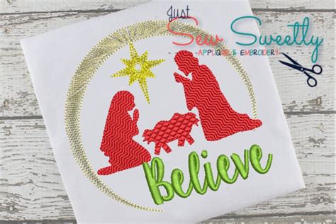 Christmas Nativity Applique Embroidery Design