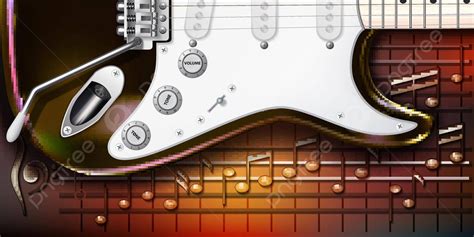 Brown Themed Abstract Background Featuring An Electric Guitar Vector ...