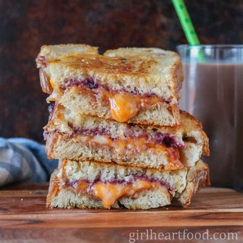 Grilled PB and J Sandwich With Cheese | Girl Heart Food®