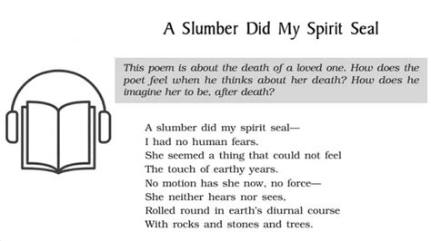 A SLUMBER DID MY SPIRIT SEAL | CLASS 9 | ENGLISH | BHEEVIE | SPOKEN ENGL... | Audio books, Poems ...