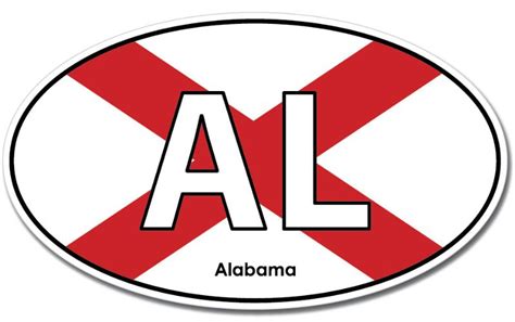 Alabama State AL Oval Flag Wall Window Car Vinyl Sticker Decal