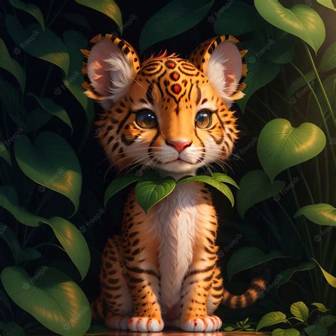 Premium AI Image | A tiger cub in the jungle