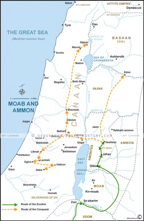 Moab and Ammon - Basic Map (72 DPI) 1-Year License - Bible Maps and Images