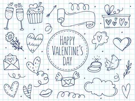 Big set of cute hand-drawn doodle elements about love. Message stickers for apps. Icons for ...