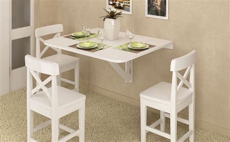 Fasthomegoods Large Wall Mount Drop Leaf Folding Table White Solid Wood ...