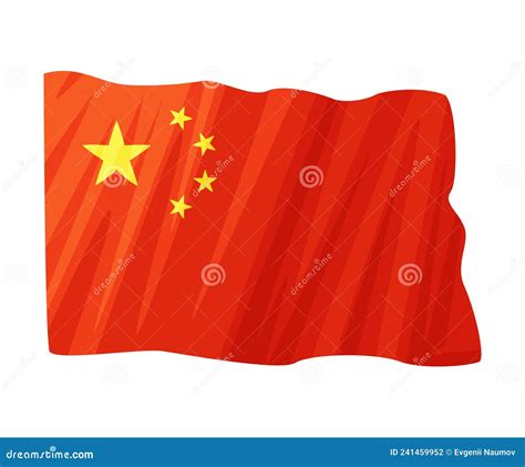 Red China Flag with Yellow Stars As Traditional Cultural Chinese Symbol Vector Illustration ...