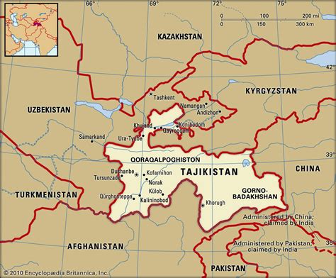 Map of Tadjikistan and geographical facts, Where Tadjikistan is on the ...