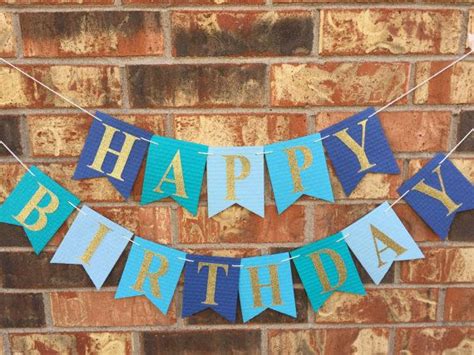 Blue birthday banner Happy Birthday Banner by Himaniworks on Etsy | Personalized birthday ...