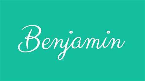 Learn how to Sign the Name Benjamin Stylishly in Cursive Writing - YouTube