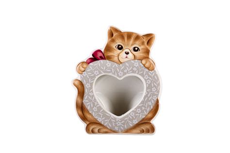 Vintage Ceramic Cat Heart Frame (Made in Japan) | Our Satellite Hearts