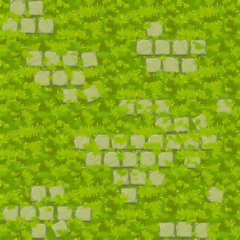 Premium Vector | Seamless grass texture with old stone tiles