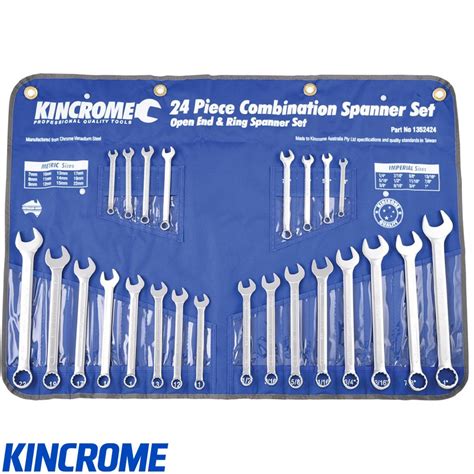 COMBINATION SPANNER SET 24PC METRIC & AF RING & OPEN END KINCROME - Collier Miller