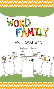 Word Family Posters {display word families in your classroom!} by Leanne Prince