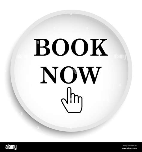 Book now icon. Book now website button on white background Stock Photo - Alamy