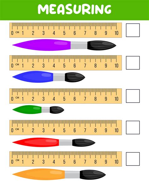 Measuring length with ruler. Education developing worksheet. Game for kids.Vector illustration ...