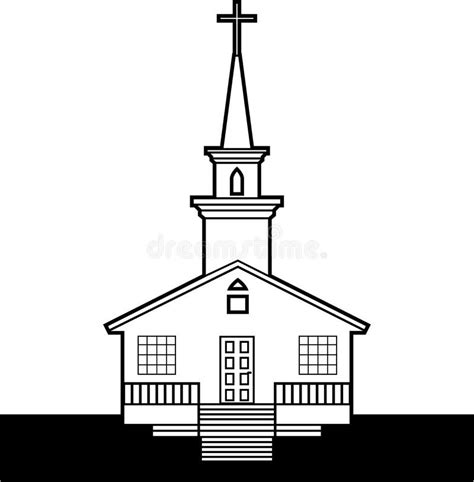 Black-n-White Church stock vector. Illustration of event - 49275379