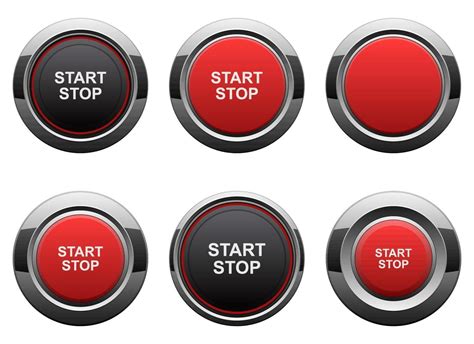 Start engine button vector design illustration set isolated on white ...