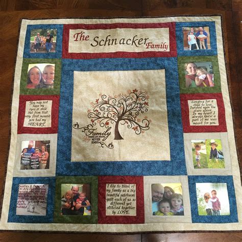 Custom Memory Quilt Wall Hanging Family Photos Personalized | Etsy ...