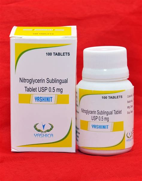 Nitroglycerin Sublingual Tablets, 100 Tablets at Rs 150/box in Thane