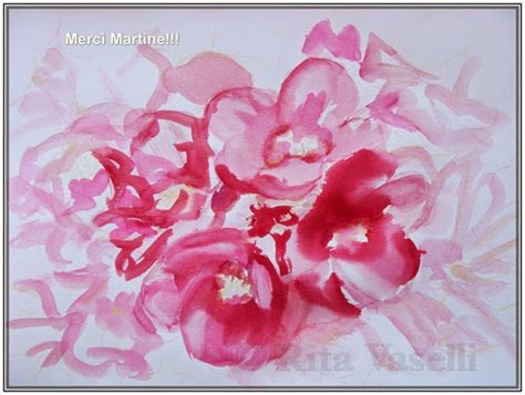 Quince flowers - RitaVaselli Watercolor Sketch, 20x28 inches on Fabriano Murillo