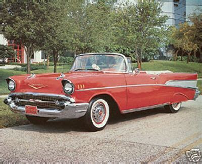 FrameHouseGallery : 57 Chevy Red Convertible, Nostalgic Auto Print