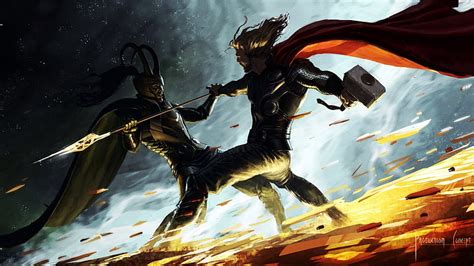 1080P free download | Loki Vs. Thor, marvel, loki, thor, asgard, HD ...