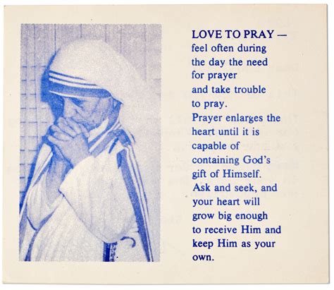 Lot Detail - Mother Teresa Signed Prayer Card