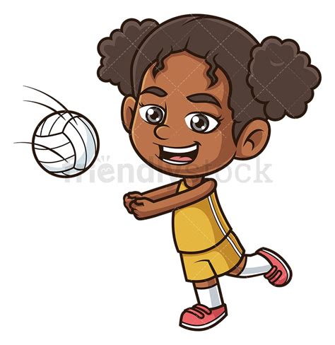 Girl Spiking Volleyball Clipart Vector