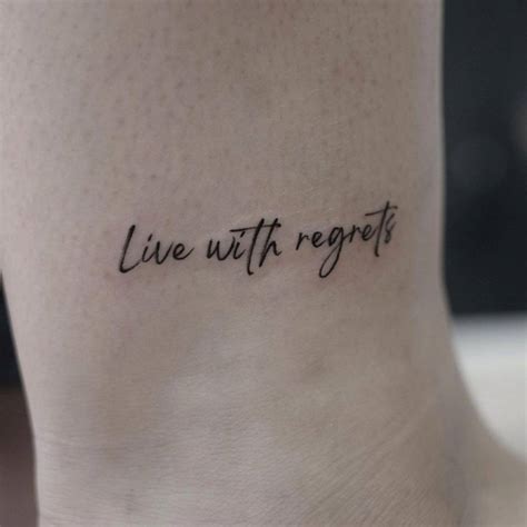 Live Life With No Regrets Tattoo Designs