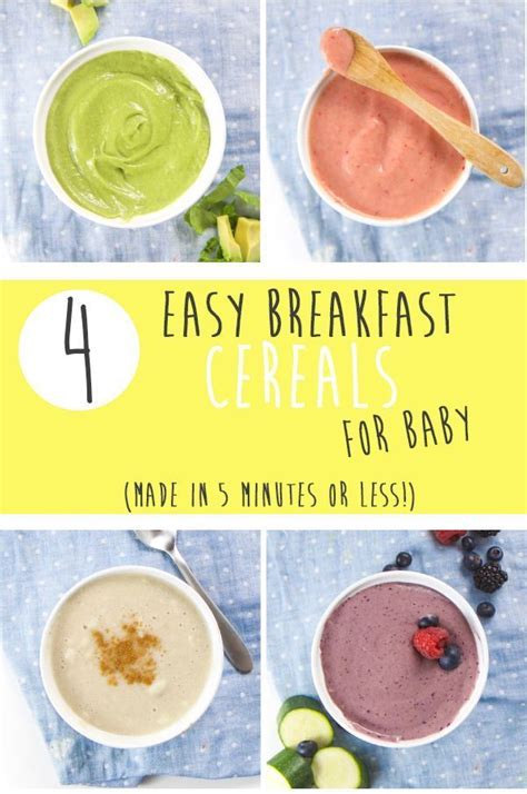 Quick and Easy Baby Breakfast Cereals (5 Minutes!) - Baby Foode | Baby food recipes, Healthy ...