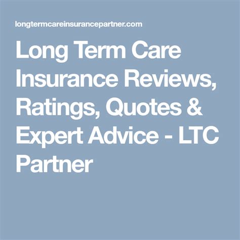 Long Term Care Insurance Reviews, Ratings, Quotes & Expert Advice - LTC Partner Single Premium ...