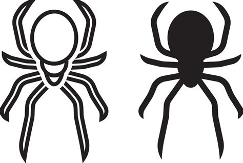 Spider outline and silhouette 4791283 Vector Art at Vecteezy