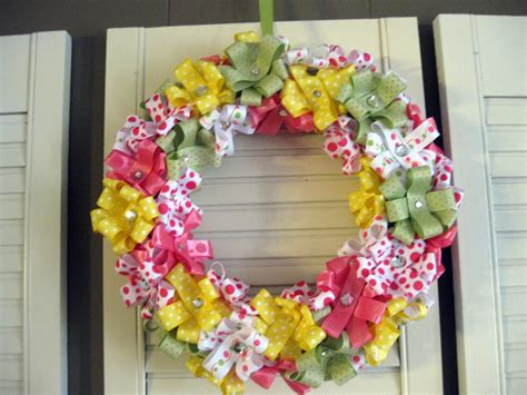 Mandi Being Crafty: Ribbon Flower Wreath