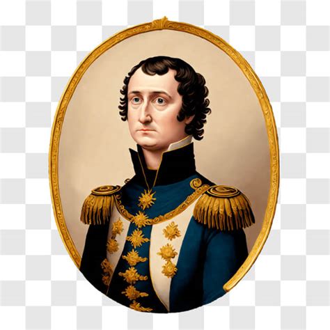 Download Vintage Portrait of a Man in Blue Military Uniform in Oval Frame PNGs Online - Creative ...