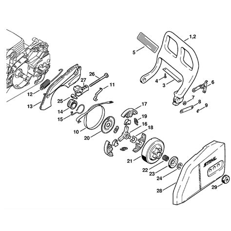 Stihl MS 180 Chainsaw (MS180C-BDZ) Parts Diagram, Hand Guard