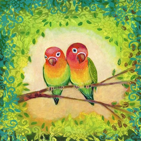 Love Birds - 24x24 image on 26x26 Paper | Bird art print, Bird art, Love birds