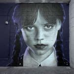 Mural of Wednesday Addams from The Addams Family by Jay Mack in Toms ...