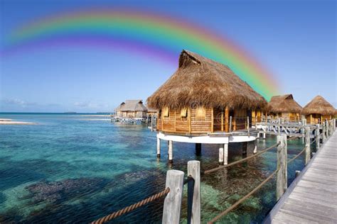 Tahiti Huts stock image. Image of french, huts, polonesia - 3763689